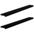 vindueskarme 2 stk brunsort 140x15x2 cm massivt egetræ