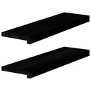 vindueskarme 2 stk brunsort 70x20x2 cm massivt egetræ