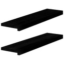 vindueskarme 2 stk brunsort 80x20x2 cm massivt egetræ