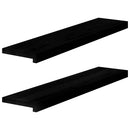 vindueskarme 2 stk brunsort 90x20x2 cm massivt egetræ