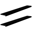 vindueskarme 2 stk brunsort 160x20x2 cm massivt egetræ