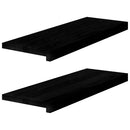 vindueskarme 2 stk brunsort 70x25x2 cm massivt egetræ