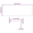 vindueskarme 2 stk brunsort 70x25x2 cm massivt egetræ