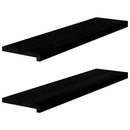 vindueskarme 2 stk brunsort 100x25x2 cm massivt egetræ