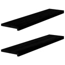 vindueskarme 2 stk brunsort 110x25x2 cm massivt egetræ