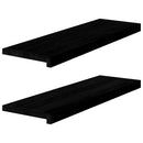 vindueskarme 2 stk brunsort 80x30x2 cm massivt egetræ