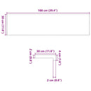 vindueskarme 2 stk brunsort 100x30x2 cm massivt egetræ