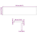 vindueskarme 2 stk brunsort 110x30x2 cm massivt egetræ