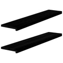vindueskarme 2 stk brunsort 120x30x2 cm massivt egetræ