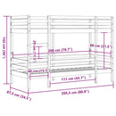 køjeseng 80x200 cm massivt fyrretræ