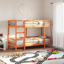 køjeseng 80x200 cm massivt fyrretræ voksbrun