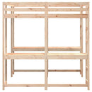 højseng med skrivebord 160x200 cm massivt fyrretræ