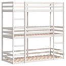 tredobbelt køjeseng 75x190 cm massivt fyrretræ hvid