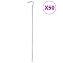 teltpløkker 50 stk. 30 cm Ø7 mm galvaniseret stål