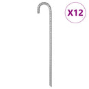 teltpløkker 12 stk. 41,5 cm Ø12 mm galvaniseret stål