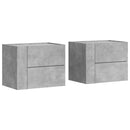 væghængte sengeborde 2 stk. 45x30x35 cm betongrå