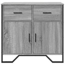 skænk 79,5x35,5x74,5 cm konstrueret træ grå sonoma-eg