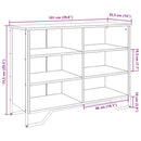 skab 101x35,5x74,5 cm konstrueret træ sort
