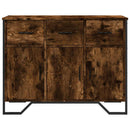 skænk 97x32,5x74,5 cm konstrueret træ røget egetræsfarve