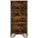 bogreol 50x31x106 cm konstrueret træ røget egetræsfarve
