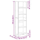 bogreol 50x31x169 cm konstrueret træ sonoma-eg
