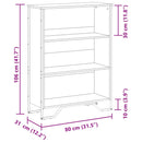 bogreol 80x31x106 cm konstrueret træ sonoma-eg