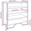 skoreol 80x38x78 cm konstrueret træ sonoma-eg