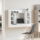 væghængt skrivebord 105x48x75 cm konstrueret træ hvid
