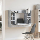 væghængt skrivebord 105x48x75 cm konstrueret træ betongrå