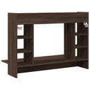 væghængt skrivebord 105x48x75 cm konstrueret træ brun egetræ