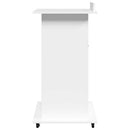 talerstol med hjul og skuffe 55x55x107 cm konstrueret træ hvid