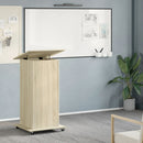 talerstol med hjul skuffe 55x55x107cm konstrueret træ sonoma eg