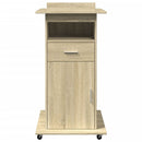 talerstol med hjul skuffe 55x55x107cm konstrueret træ sonoma eg
