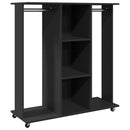 klædeskab med hjul 102x38x110 cm konstrueret træ sort