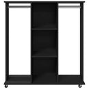 klædeskab med hjul 102x38x110 cm konstrueret træ sort