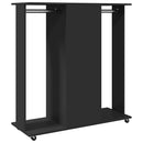 klædeskab med hjul 102x38x110 cm konstrueret træ sort