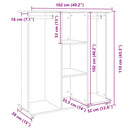 klædeskab med hjul 102x38x110 cm konstrueret træ sort