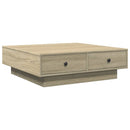sofabord 90x90x28 cm konstrueret træ sonoma-eg