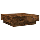 sofabord 90x90x28 cm konstrueret træ røget egetræsfarve