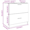underskab til håndvask 59x37x59 cm konstrueret træ betongrå