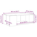 sofabord 89,5x48x30 cm konstrueret træ hvid