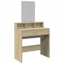 makeupbord med spejl 80x41x144,5 cm sonoma-eg