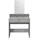 makeupbord med spejl 80x41x144,5 cm betongrå