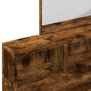 makeupbord med spejl 80x41x144,5 cm røget egetræsfarve