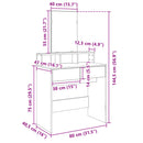 makeupbord med spejl 80x41x144,5 cm grå sonoma-eg