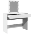makeupbord med LED-lys 100x40x130 cm hvid