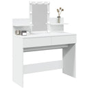 makeupbord med LED-lys 100x40x130 cm hvid