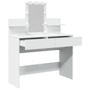 makeupbord med LED-lys 100x40x130 cm hvid