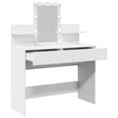 makeupbord med LED-lys 100x40x130 cm hvid