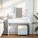 makeupbord med LED-lys 100x40x130 cm hvid